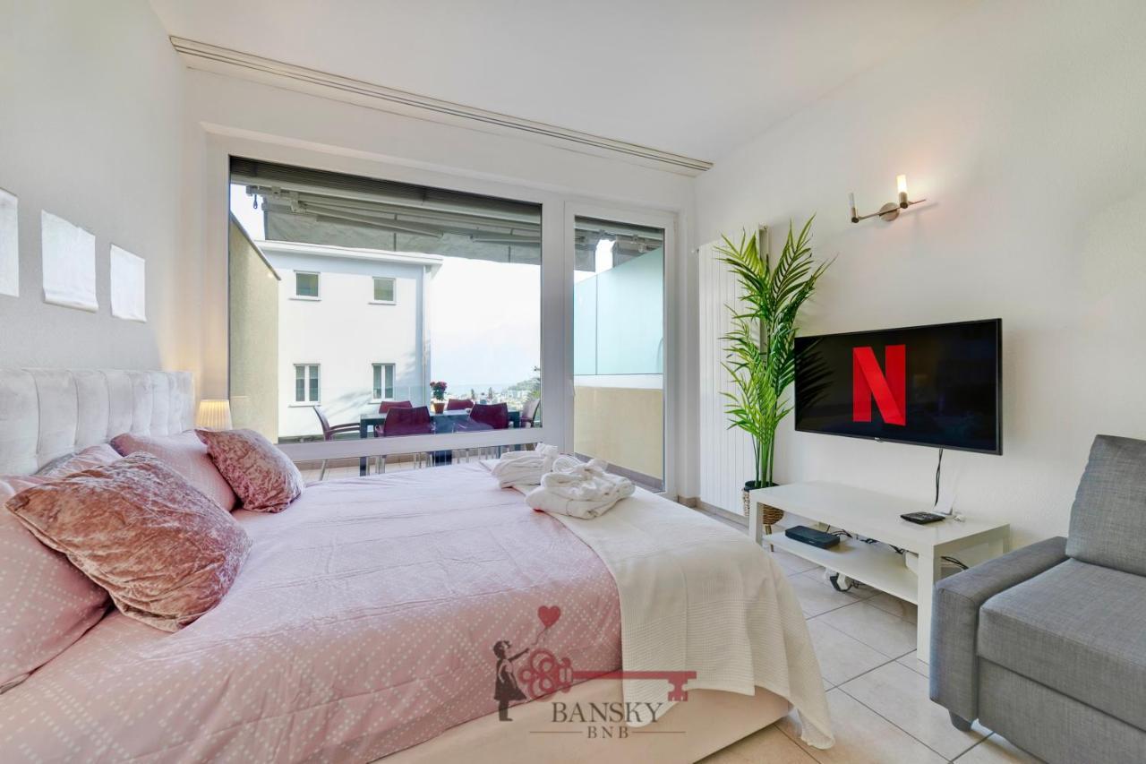 'Cuore Di Rose' Parking - Welcome Set, Netflix, For 4 Persons -By Easylife Swiss ลูกาโน ภายนอก รูปภาพ
